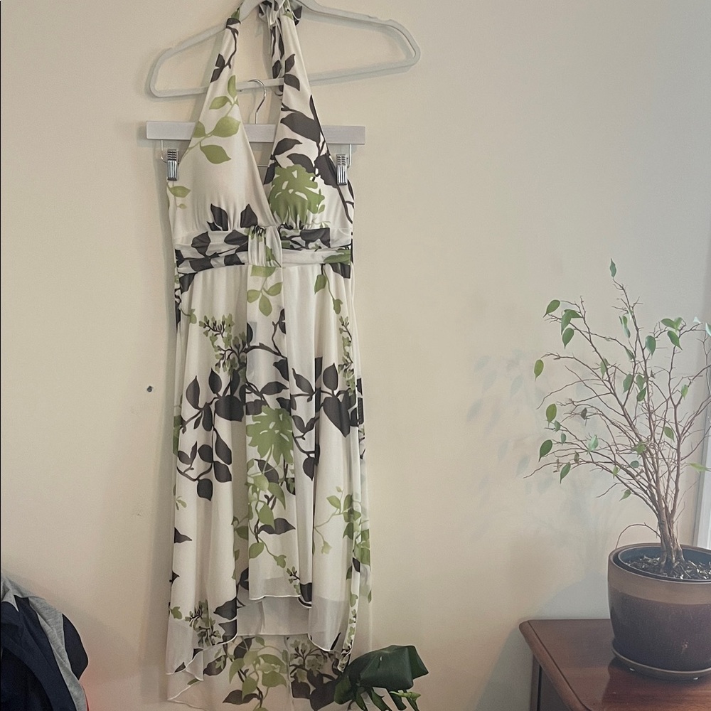 Vintage Speechless Halter Mesh Dress Y2K Babydoll Fairy Flutter‎ Cream Green